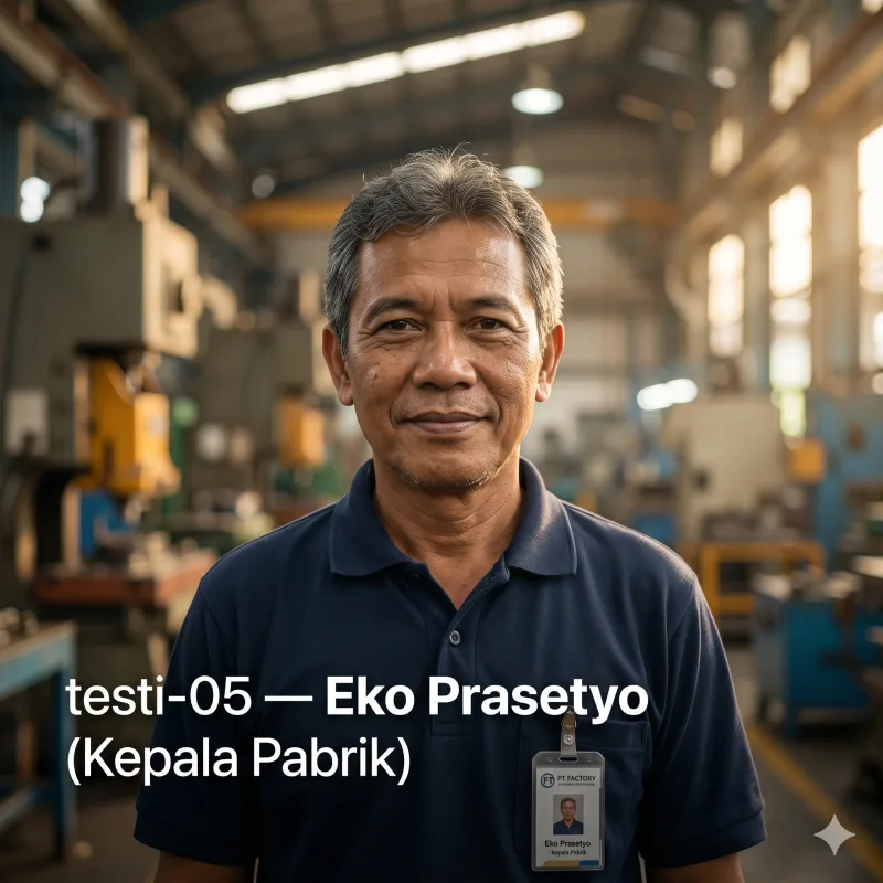 Eko Prasetyo, Kepala Pabrik.